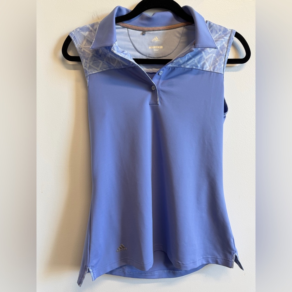 Adidas Golf Sleeveless Polo Lavender Performance Top Size Small Activewear